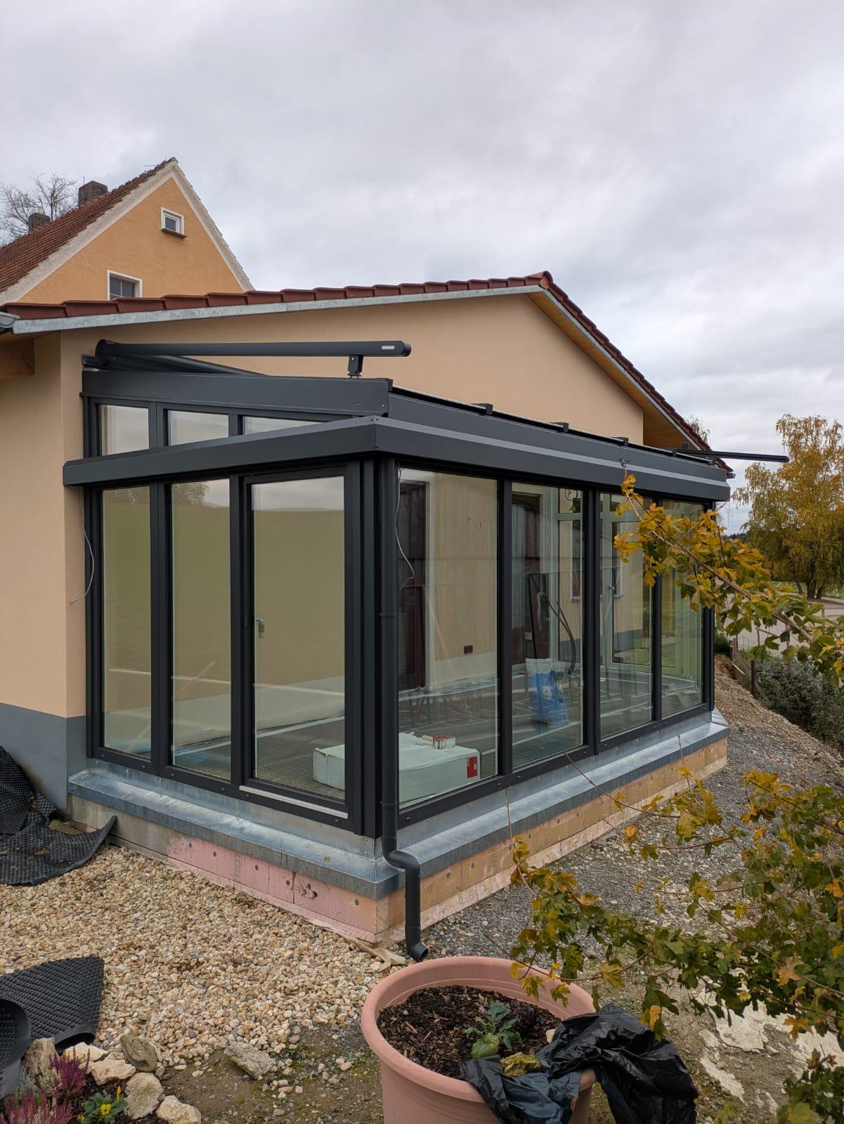 Wohn-Wintergarten Süd-Anbau 18 m² — fertig montiert